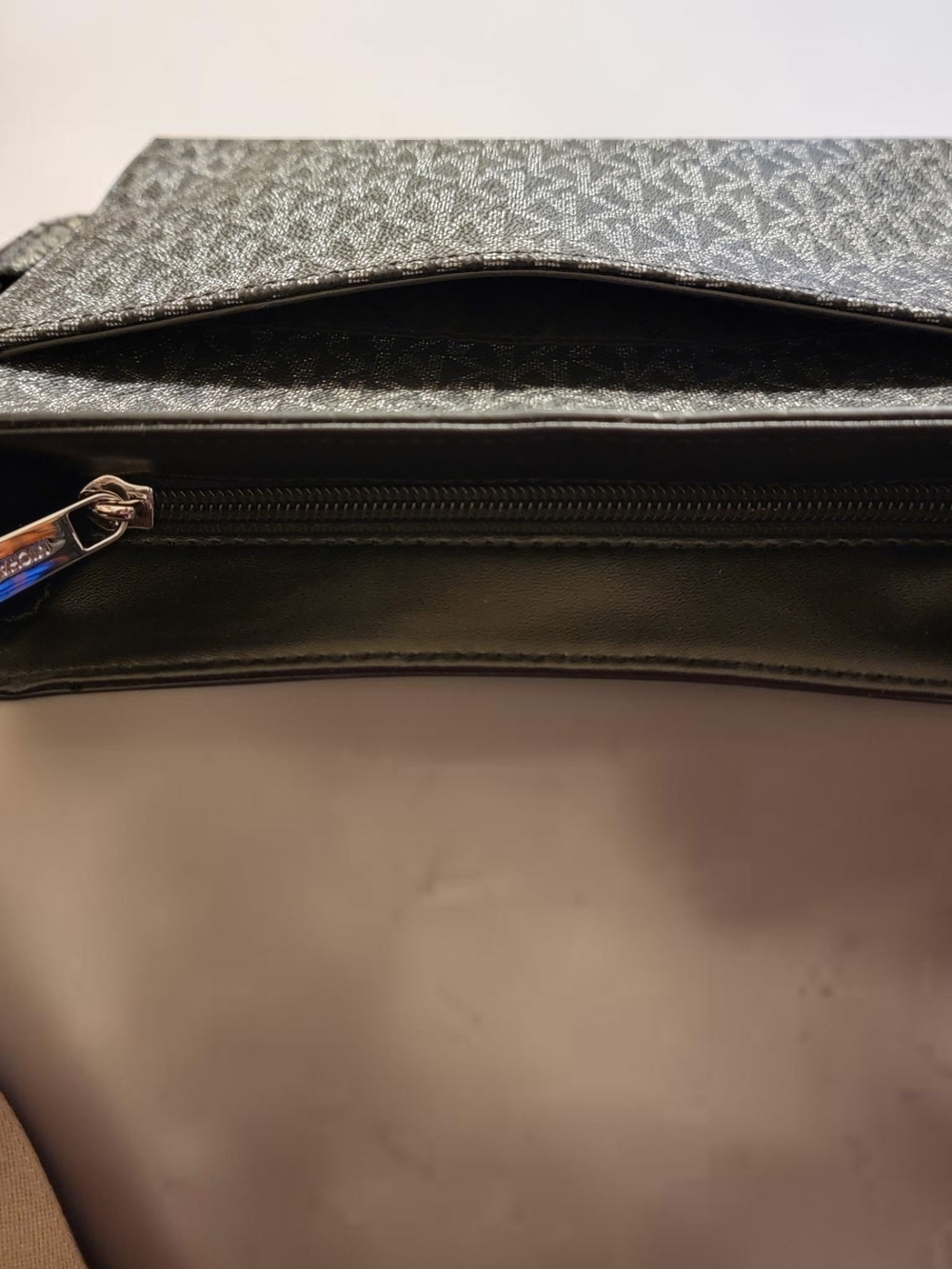 Michael Kors Signature Crossbody Bag in Black and Mettalic Accents - Picture 4 of 5